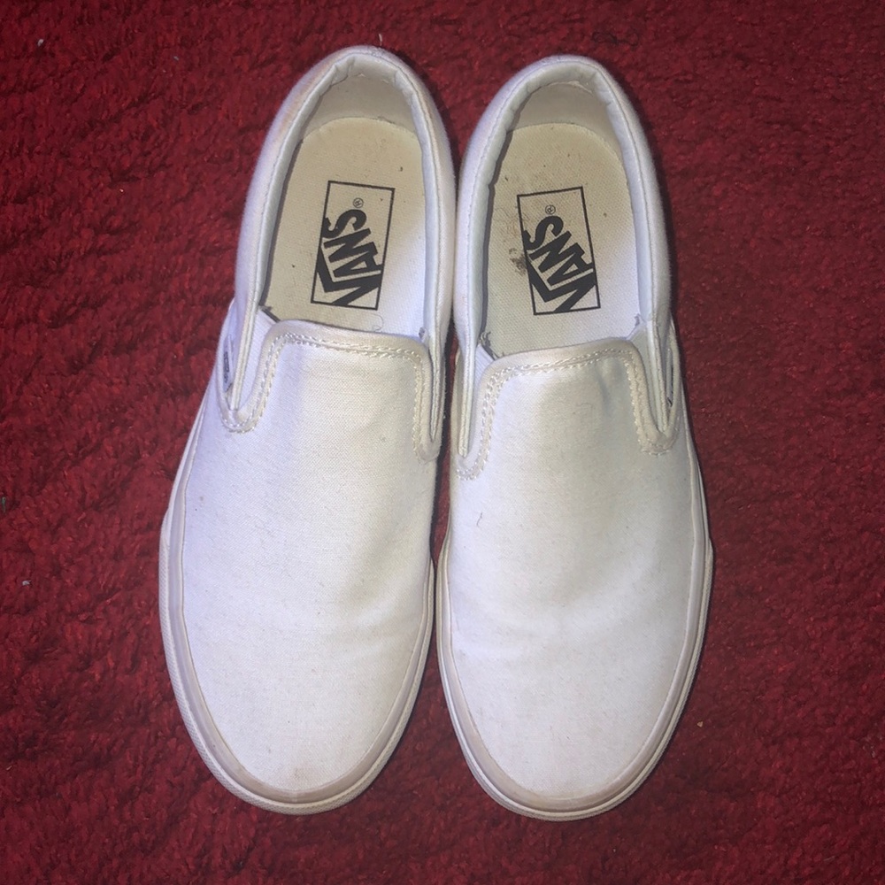 White Slip on Vans